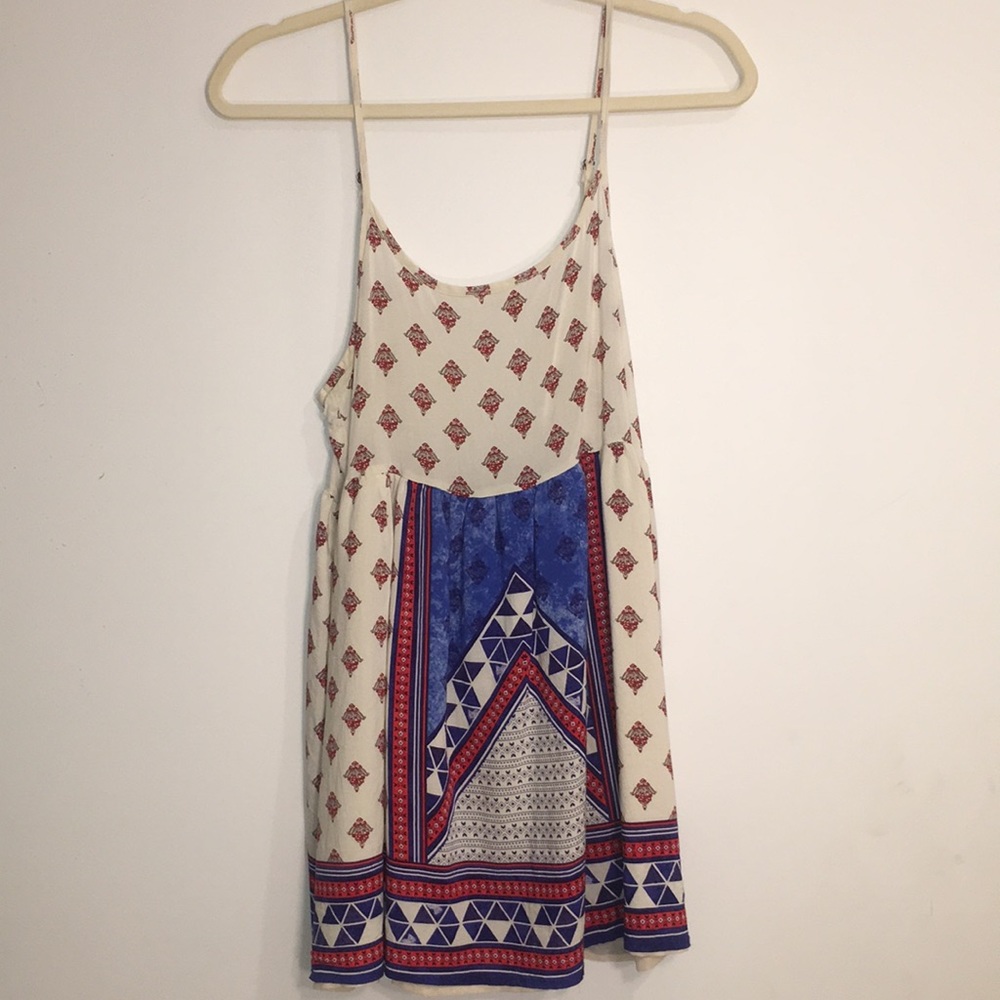 Patterned Spaghetti Strap Dress - image 1